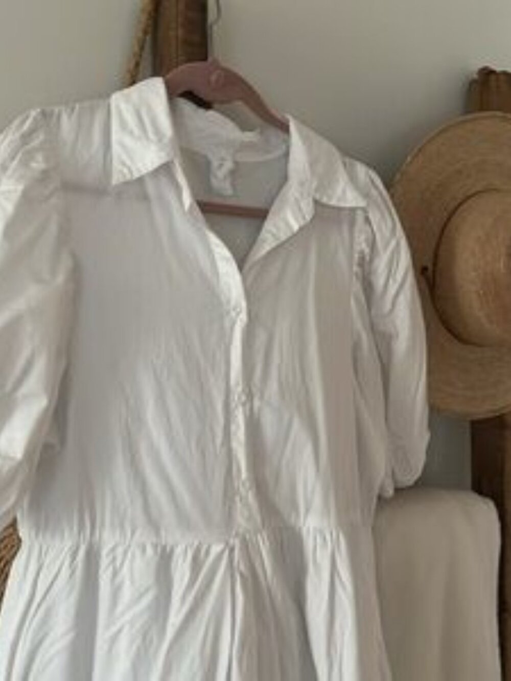 Anthropologie Amadi Cordelia Tiered Midi Shirt Dress | Size Large - Picture 3 of 3